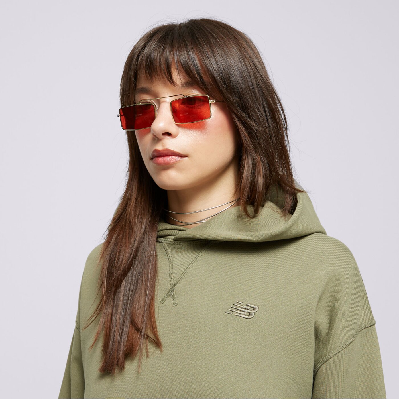 Bluza damska NEW BALANCE BLUZA Z KAPTUREM ATHLETICS FT wt41537dek kolor khaki