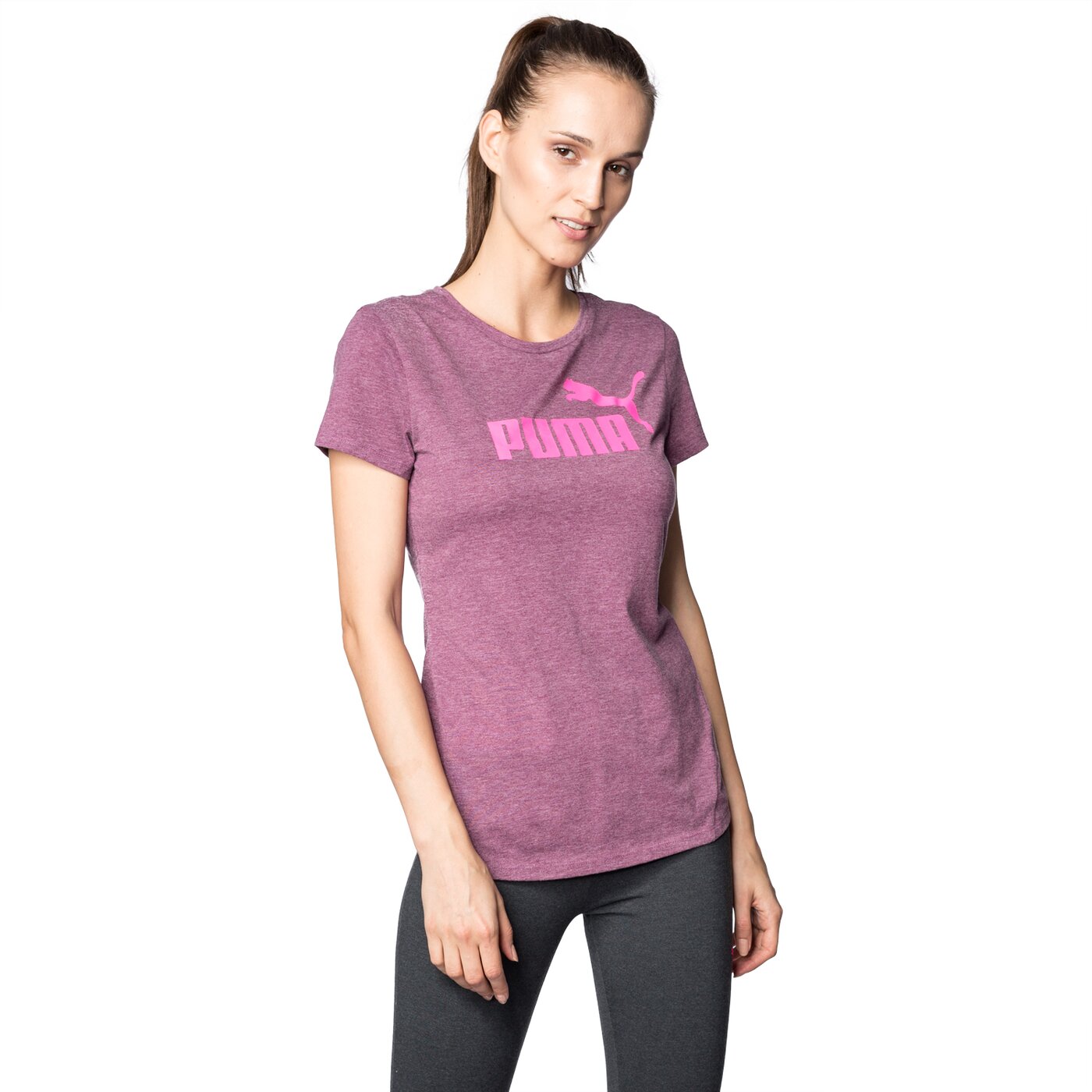 Koszulka damska PUMA T-SHIRT ESS NO.1 83839923 kolor fioletowy