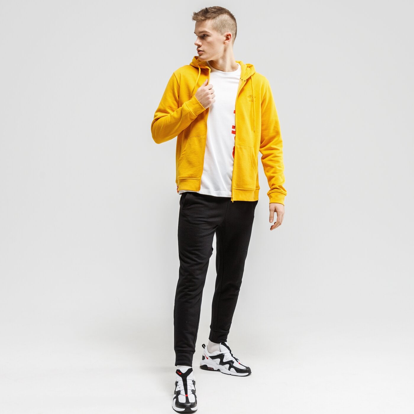 Bluza męska UMBRO BLUZA ROZPINANA Z KAPTUREM NOAM ul320blm24003 kolor żółty