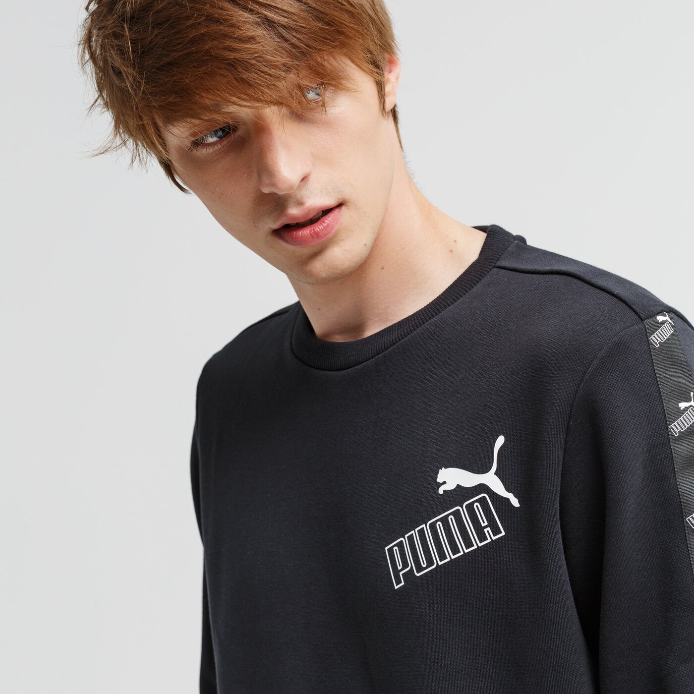 Bluza męska PUMA BLUZA AMPLIFIED CREW FL 583513 01 kolor czarny