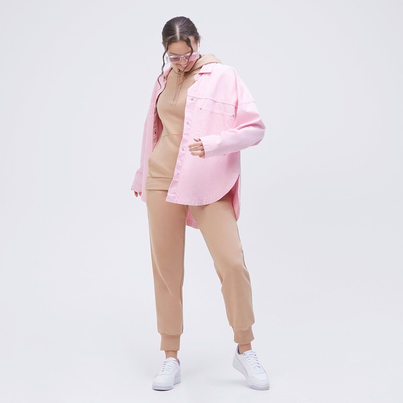 PUMA BLUZA Z KAPTUREM ESS+ EMBROIDERY TR (848332 89) BEŻOWY