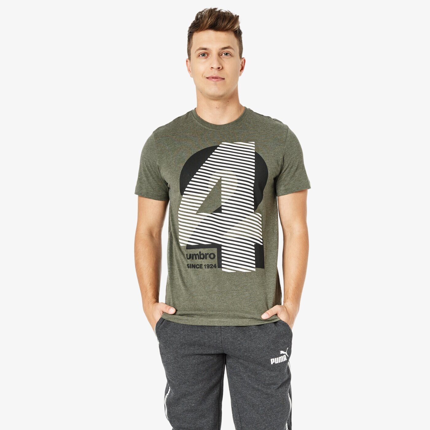 Koszulka męska UMBRO T-SHIRT SS FIRM ul38tsm48003 kolor khaki