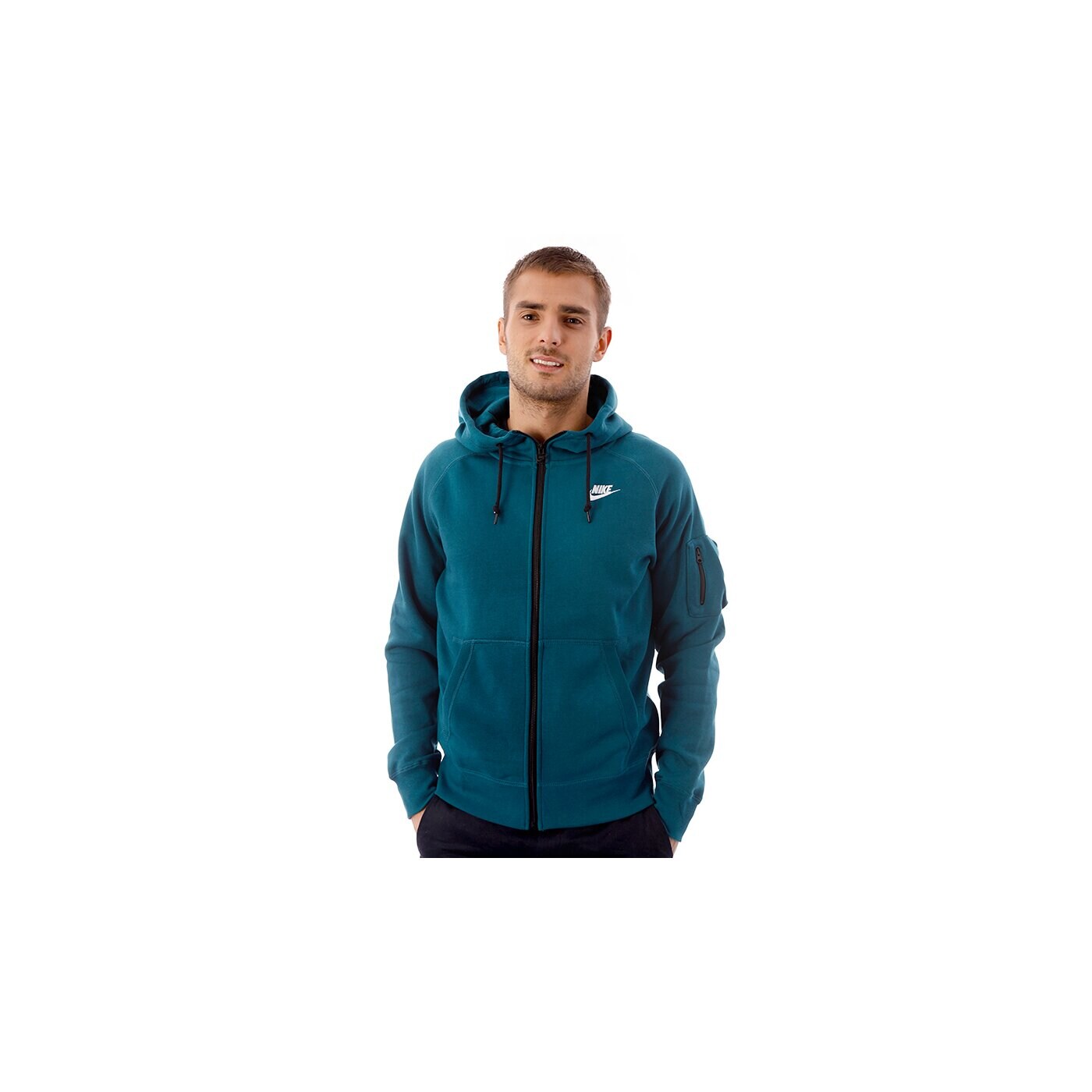 Bluza męska NIKE BLUZA NIKE AW77 FLC FZ HOODY 598759303 kolor zielony