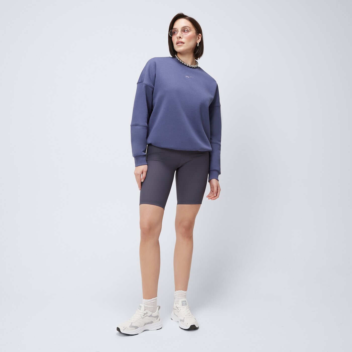 Bluza damska REEBOK BLUZA LUX OVERSIZED CREW 100214756 kolor fioletowy