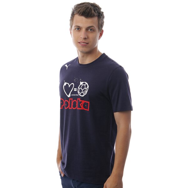 Koszulka męska PUMA T-SHIRT LOVE = FOOTBALL TEE 74045308 kolor granatowy