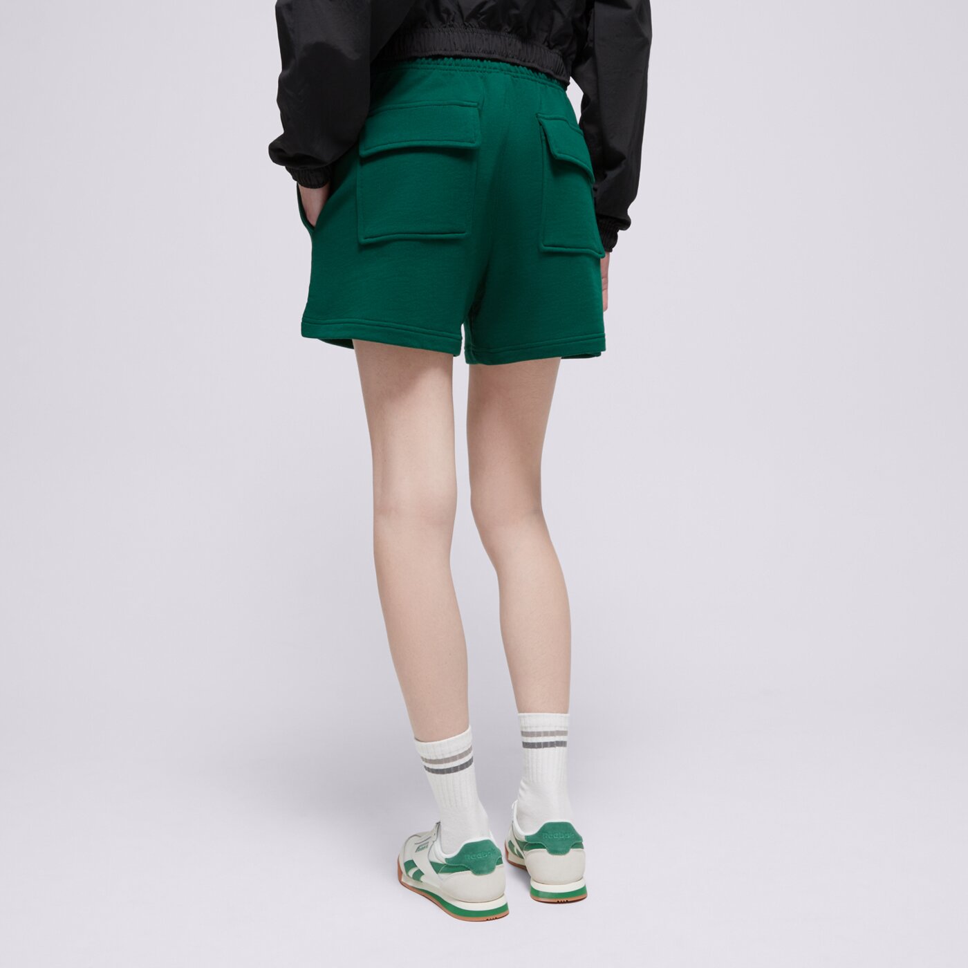 Spodenki damskie REEBOK SZORTY CL AE SM LOGO SHORT 100076254 kolor zielony