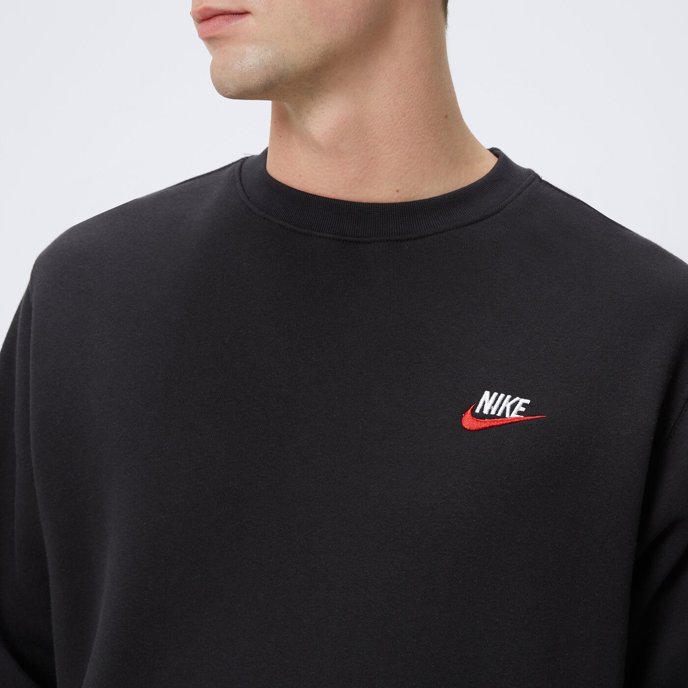 Bluza męska NIKE BLUZA M NSW CLUB DT CREW BB ESSENTIALS dq8383-012 kolor czarny