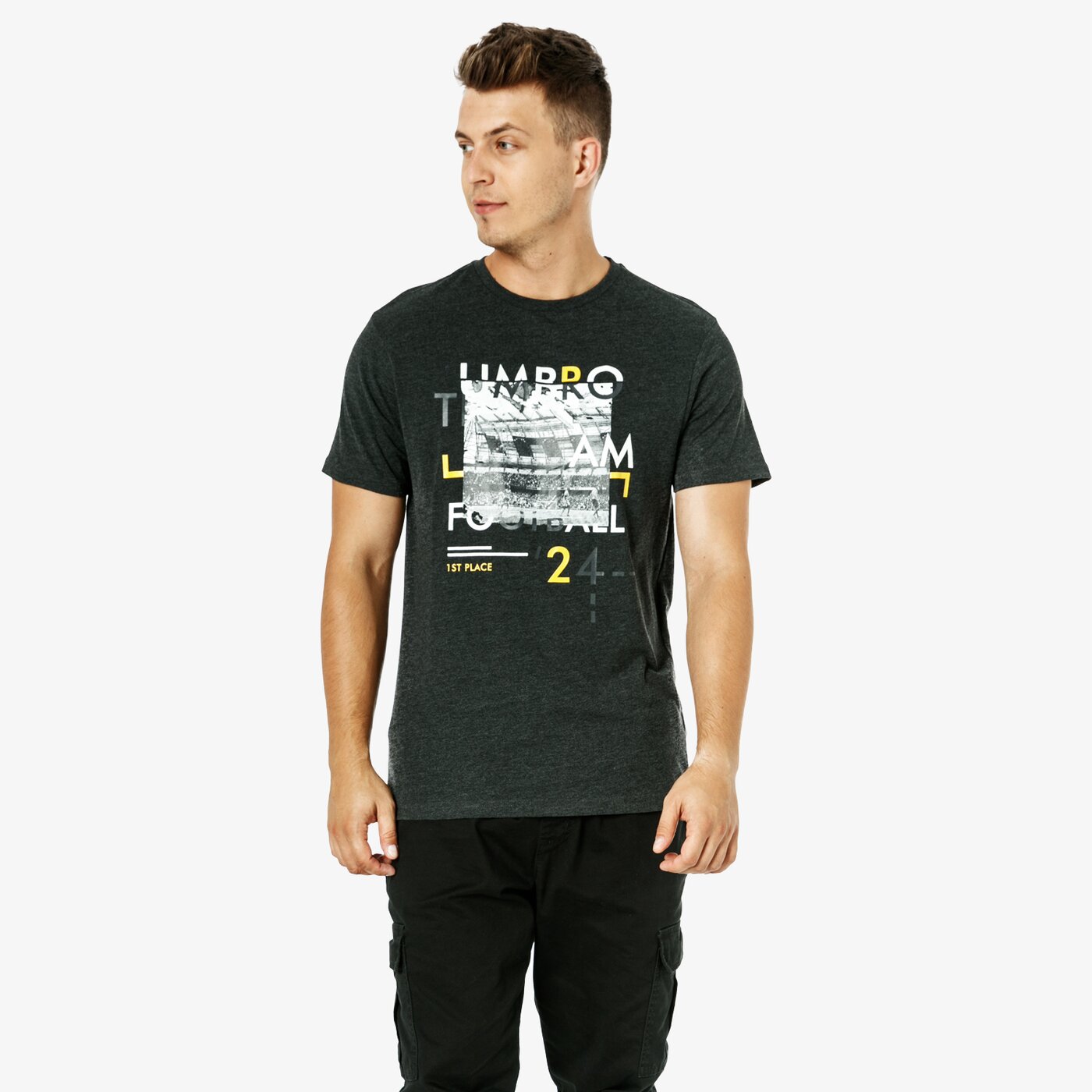 Koszulka męska UMBRO T-SHIRT SS TURF ul38tsm02002 kolor szary