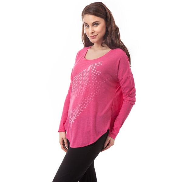 Koszulka damska NIKE T-SHIRT LS TEE TP 642753612 kolor bordowy