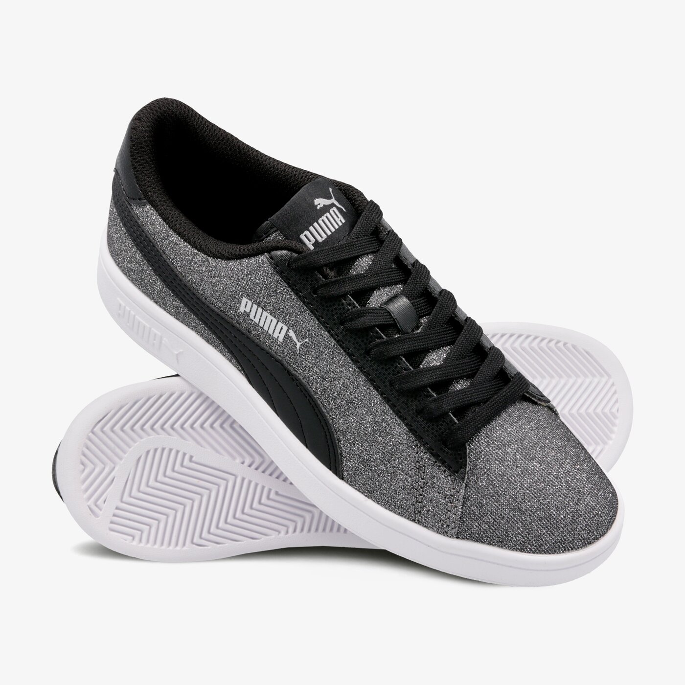 Buty dziecięce PUMA SMASH V2 GLITZ GLAM JR 36737705 kolor czarny