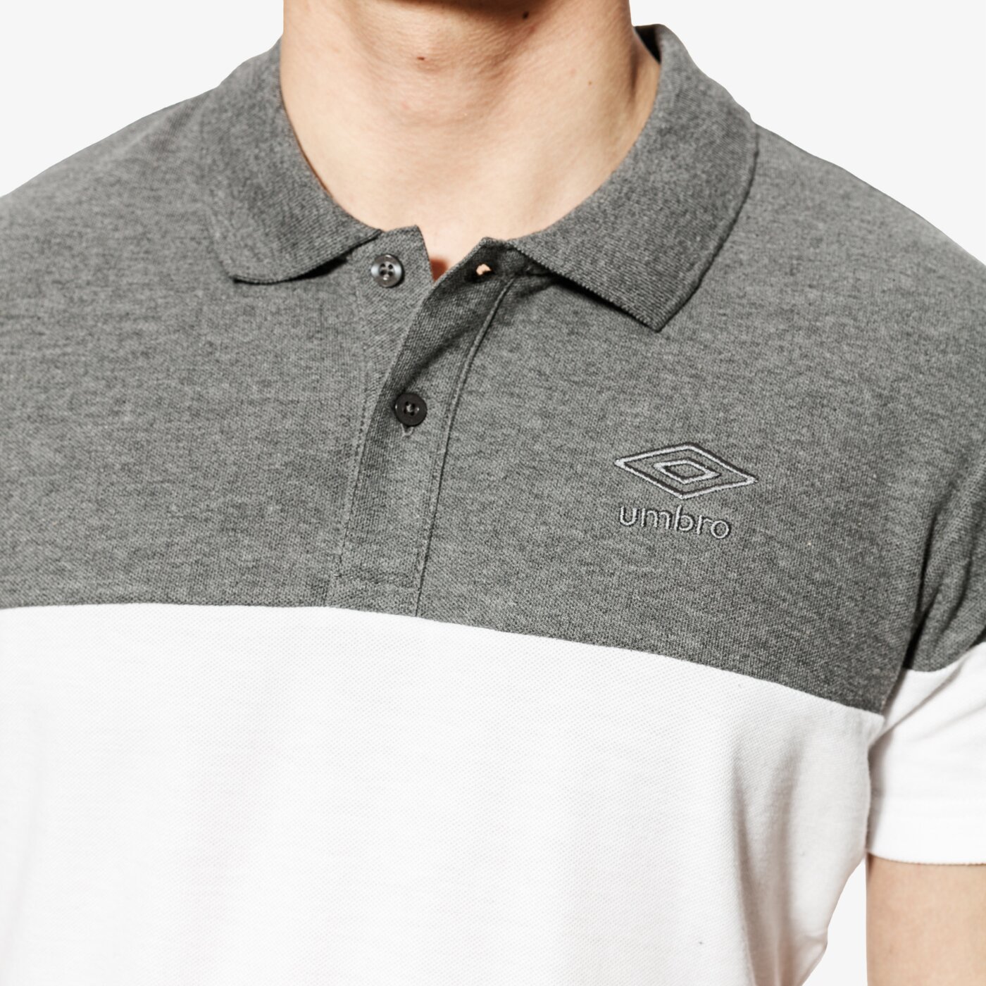 Koszulka polo męska UMBRO POLO BRUCE ul18pom05004 kolor szary
