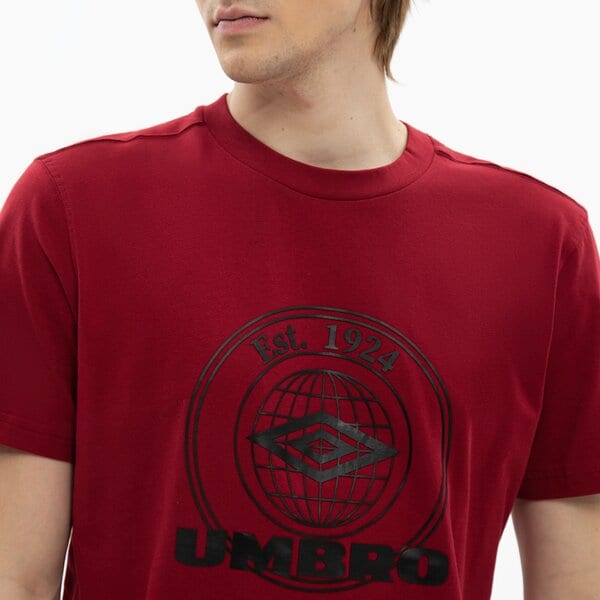 Koszulka męska UMBRO T-SHIRT COLLEGIATE GRAPHIC 66119u-lbe kolor bordowy