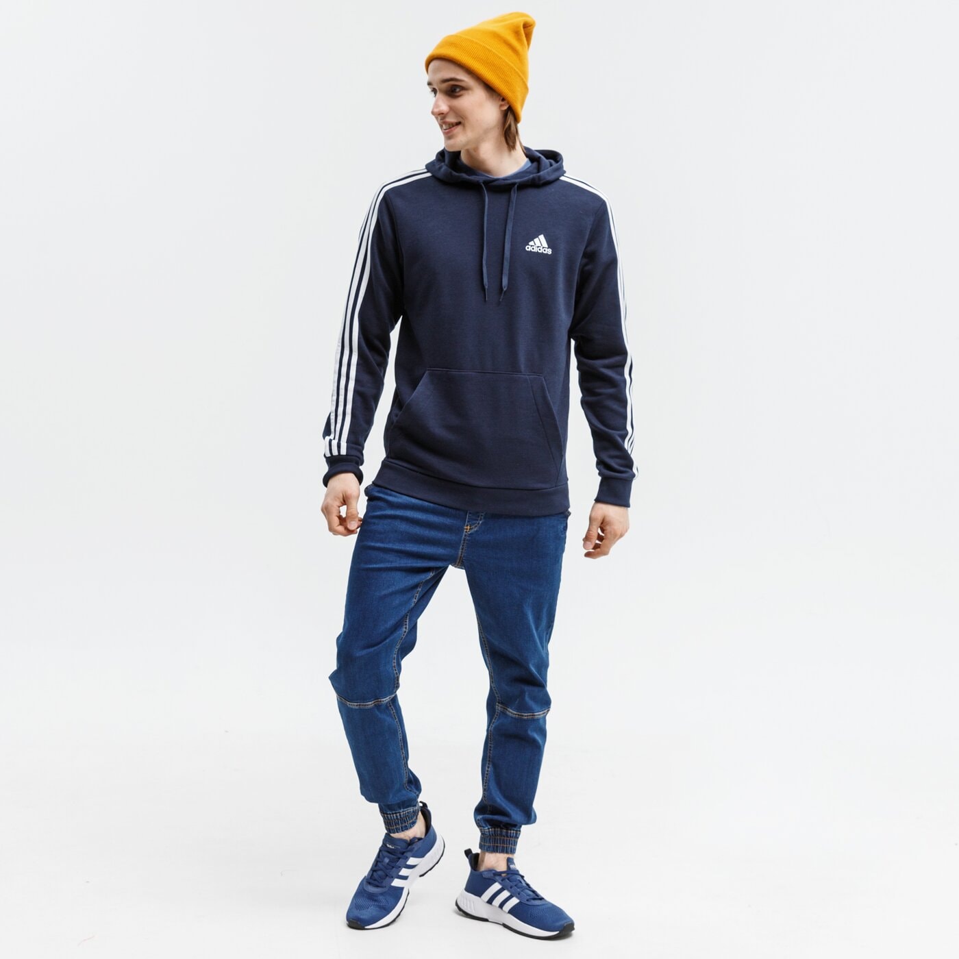 Bluza męska ADIDAS BLUZA M 3S FT HD gk9081 kolor granatowy