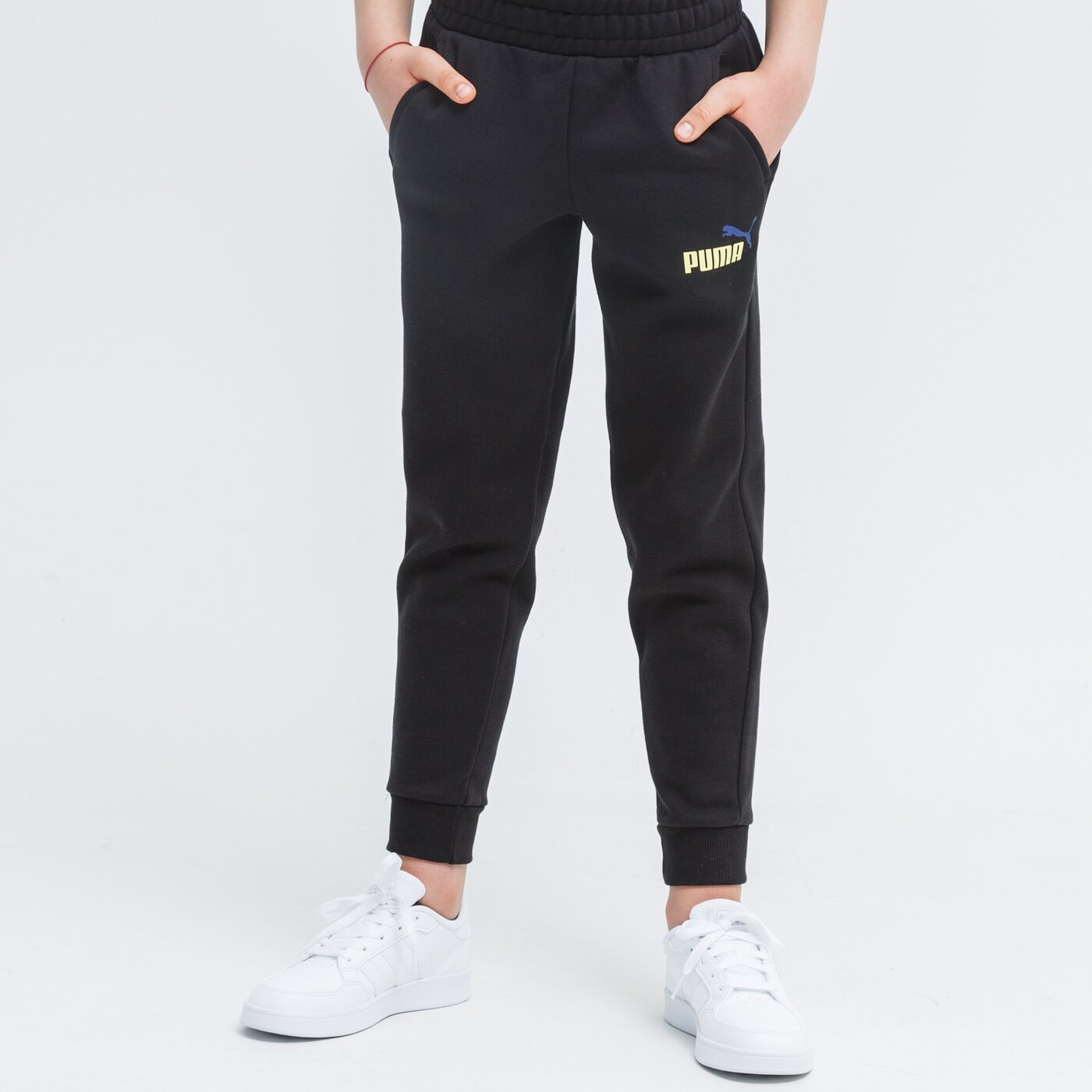 Spodnie dziecięce PUMA SPODNIE ESS 2 COL LOGO FL CL B 586988 01 kolor czarny