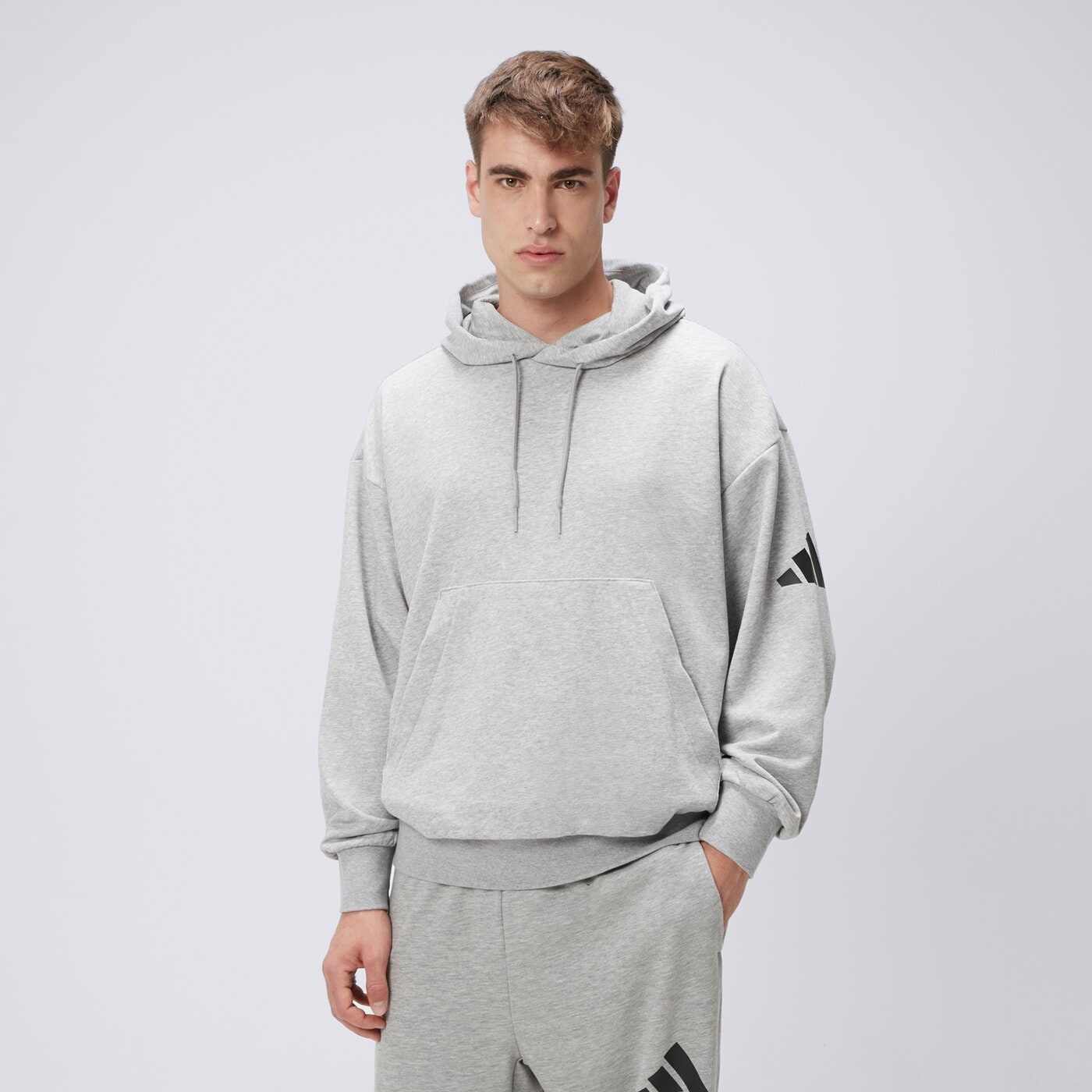 Bluza męska ADIDAS BLUZA Z KAPTUREM M HD FT jf3591 kolor szary