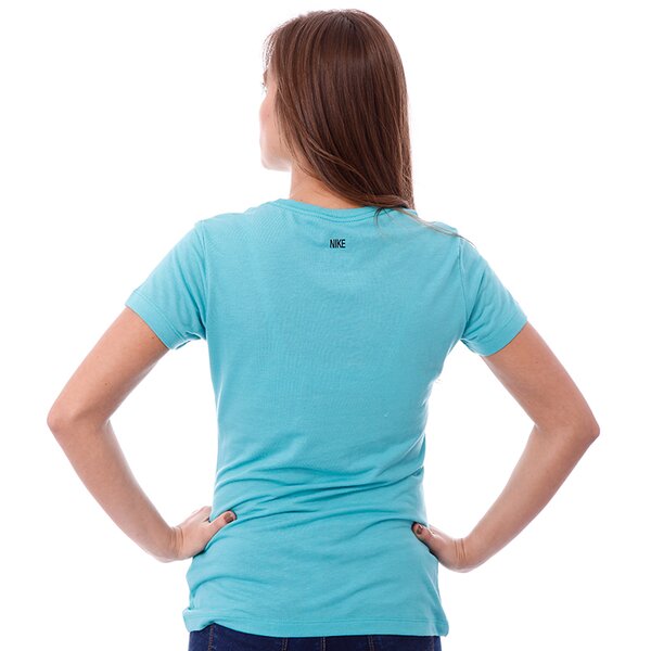 Koszulka damska NIKE T-SHIRT LOGO SS CREW 484694379 kolor niebieski