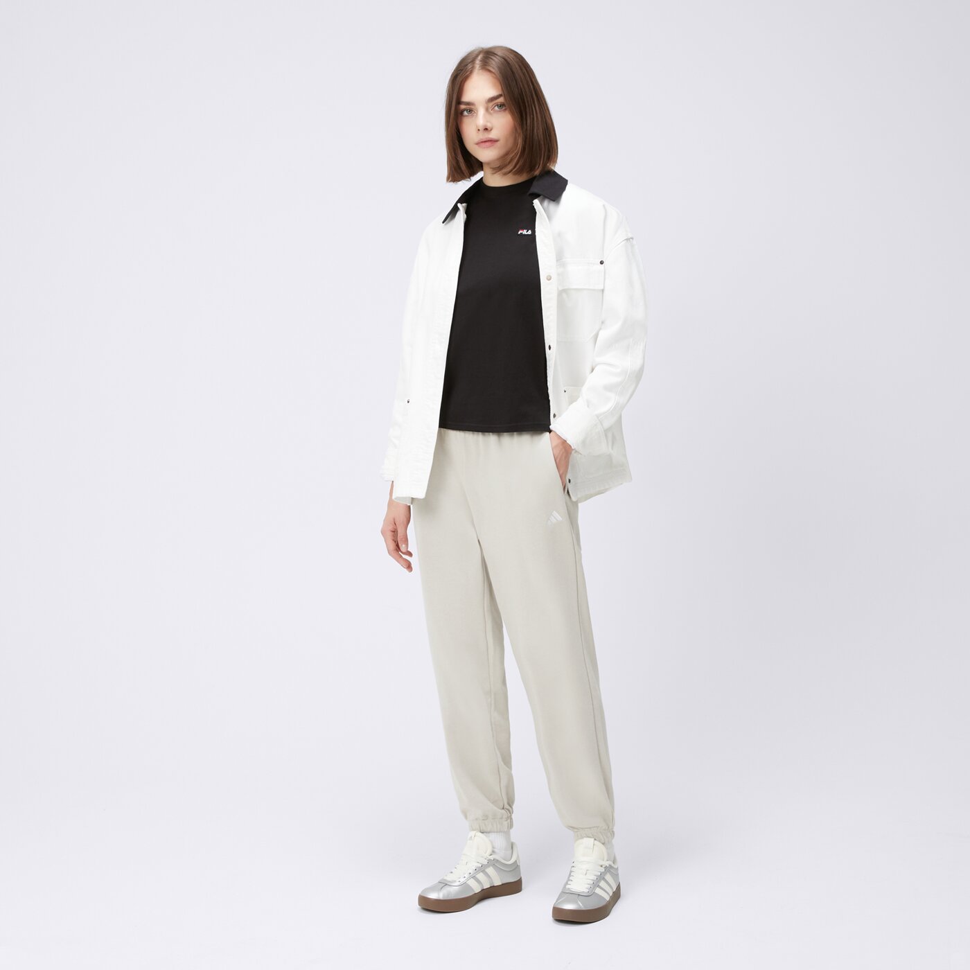 Spodnie dresowe damskie ADIDAS SPODNIE W SL FT CF PT jc8305 kolor szary