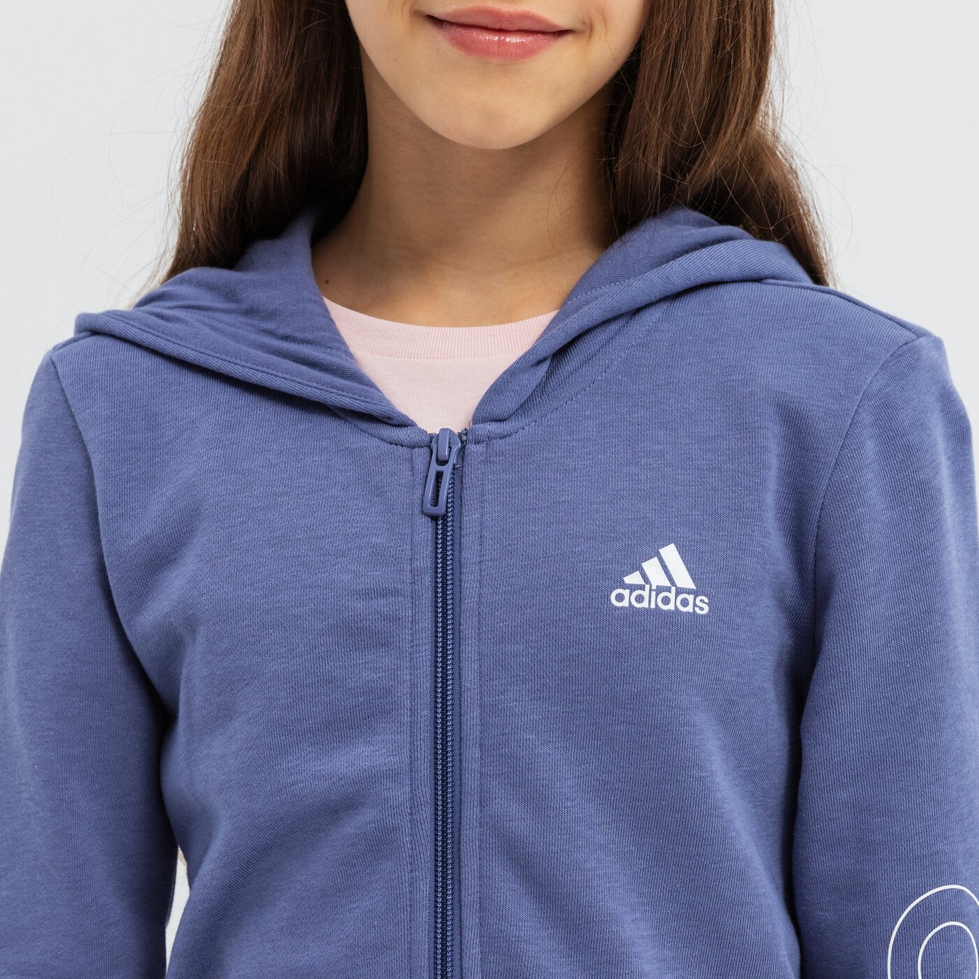Bluza dziecięca ADIDAS BLUZA G LIN FZ HD GIRL gs4277 kolor niebieski