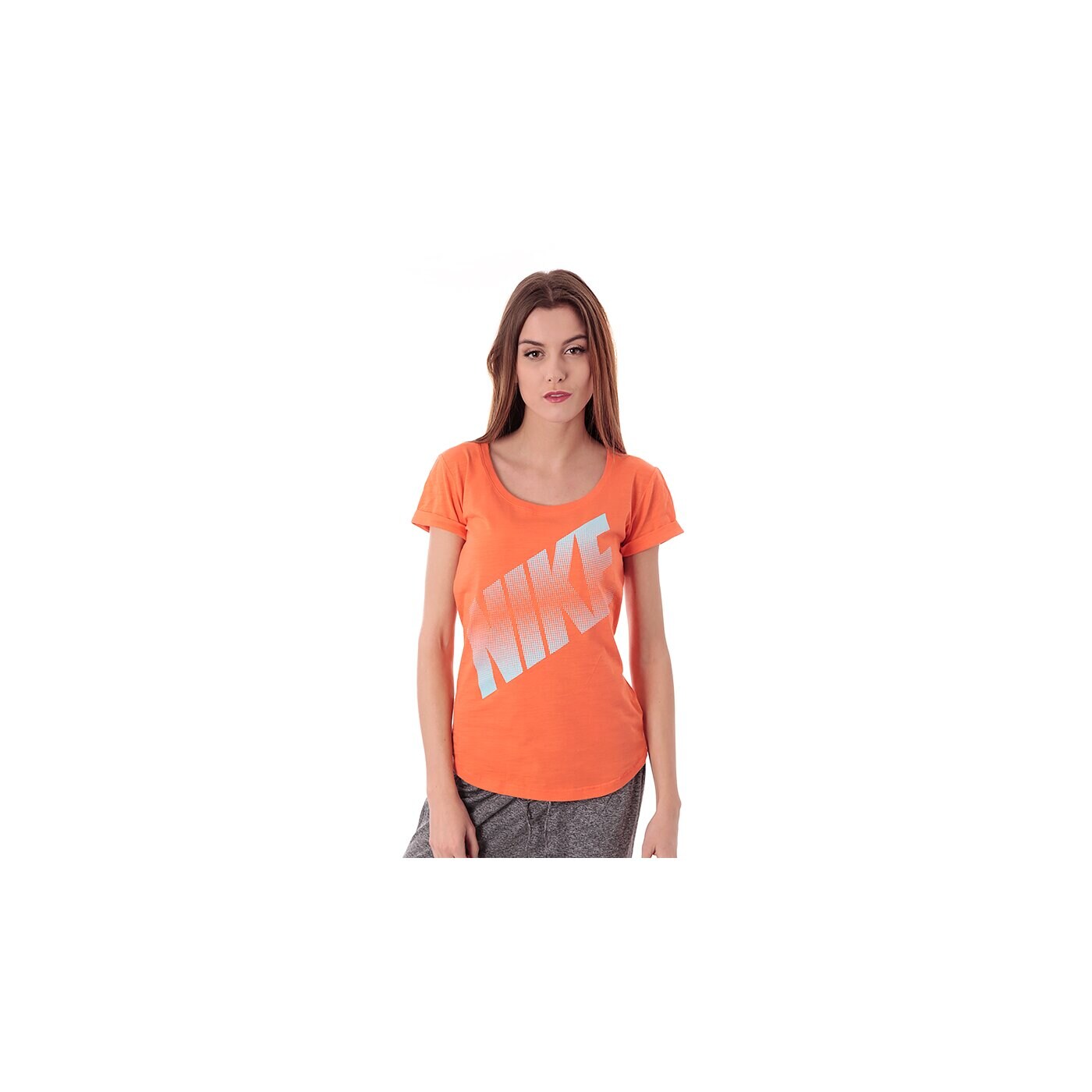 Koszulka damska NIKE T-SHIRT NIKE PREP TEE 616059801 kolor pomarańczowy