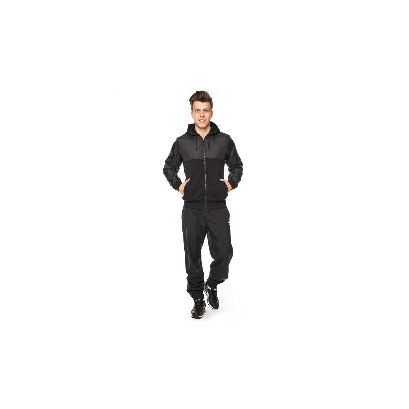 Bluza męska UMBRO BLUZA FULL ZIP HOODED 64112u060 kolor czarny
