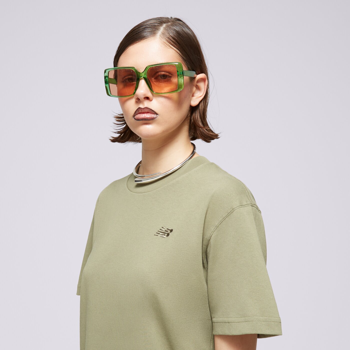 Koszulka damska NEW BALANCE T-SHIRT ATHLETICS JERSEY wt41501dek kolor khaki