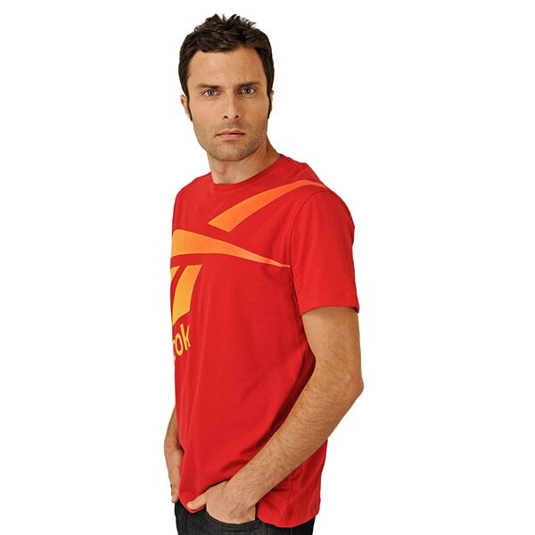 Koszulka męska REEBOK T-SHIRT ANGULAR LOGO TE EXCELLENT RED w36450 kolor czerwony