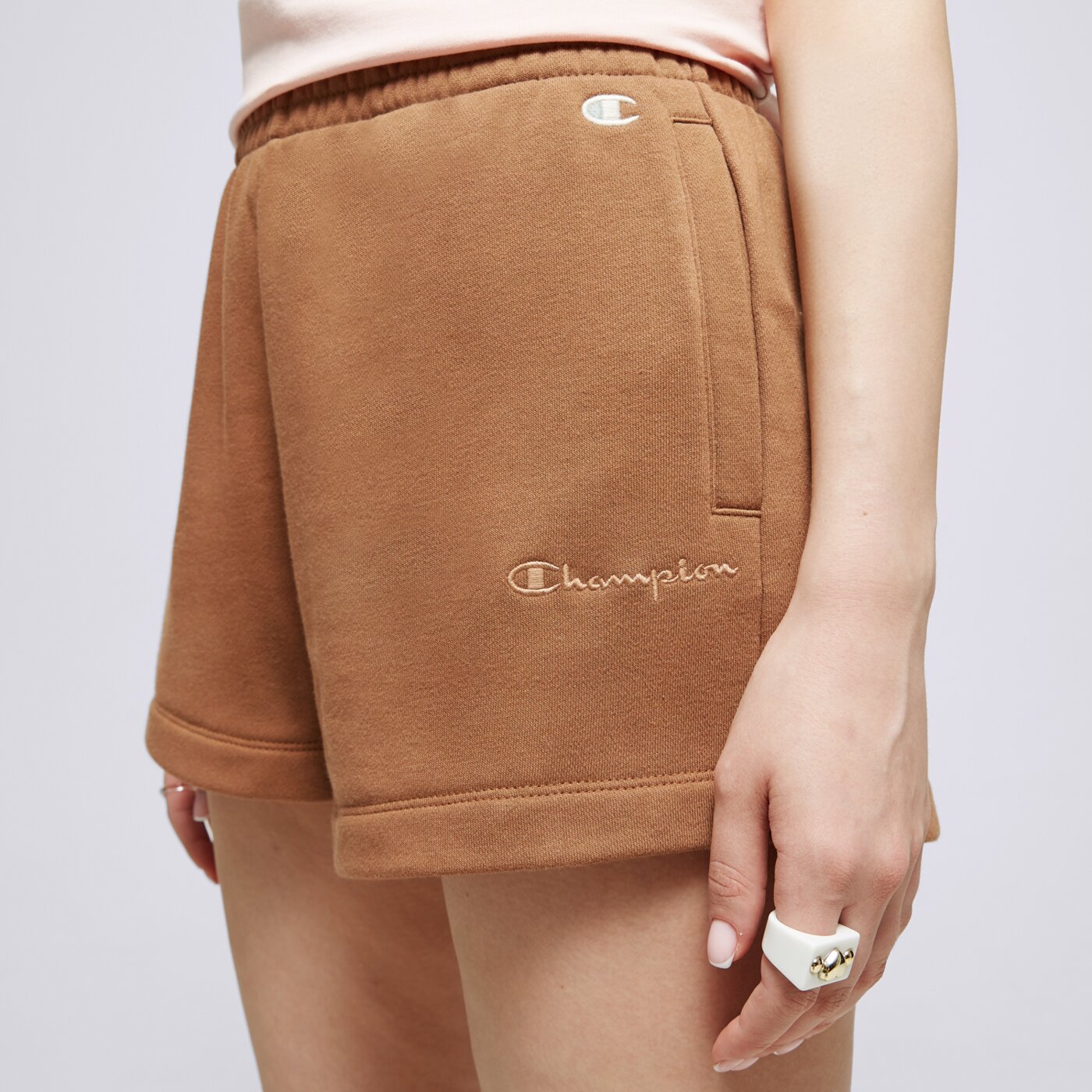 Spodenki damskie CHAMPION SZORTY SHORTS 116220ms519 kolor brązowy