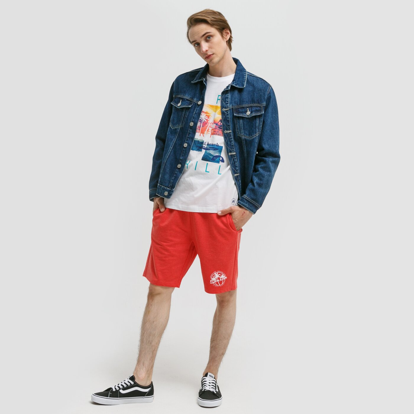 Spodenki męskie UP8 SZORTY PANKO up120szm08001 kolor czerwony