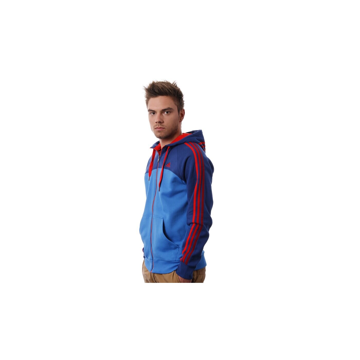 Bluza męska ADIDAS BLUZA   ESS 3S FZHOOD w63060 kolor niebieski