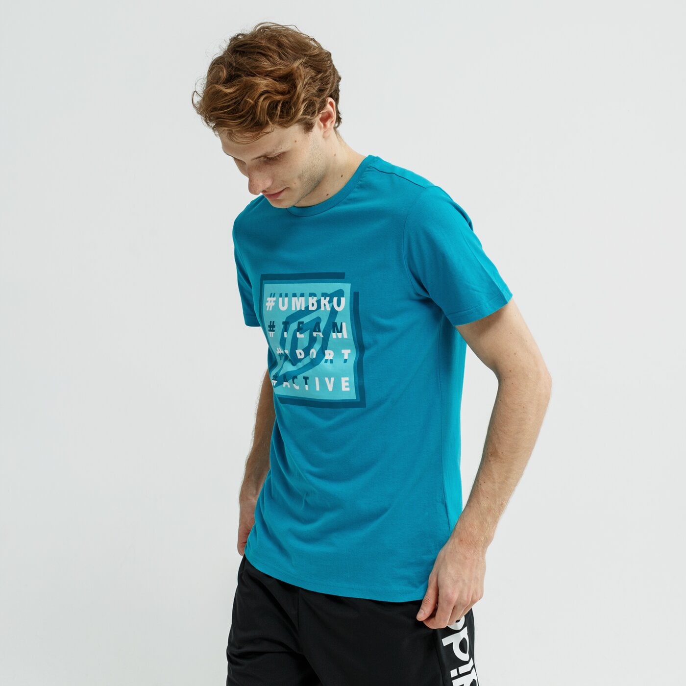 Koszulka męska UMBRO T-SHIRT SS GUFTER ul19tsm51001 kolor niebieski