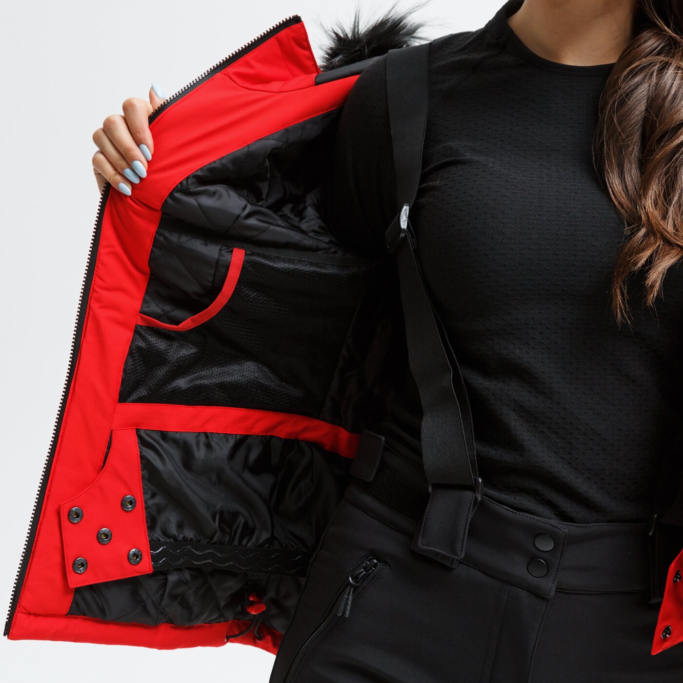 Kurtka zimowa damska FEEWEAR KURTKA NARCIARSKA PUFFIN fw39kud50002 kolor czerwony