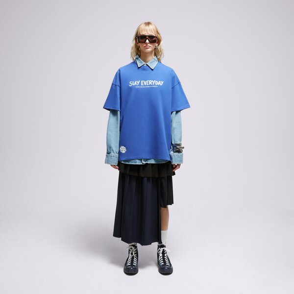 S.NOW JOB SIZEER T SHIRT "SLAY"-BLUE si323tsu55001 kolor niebieski