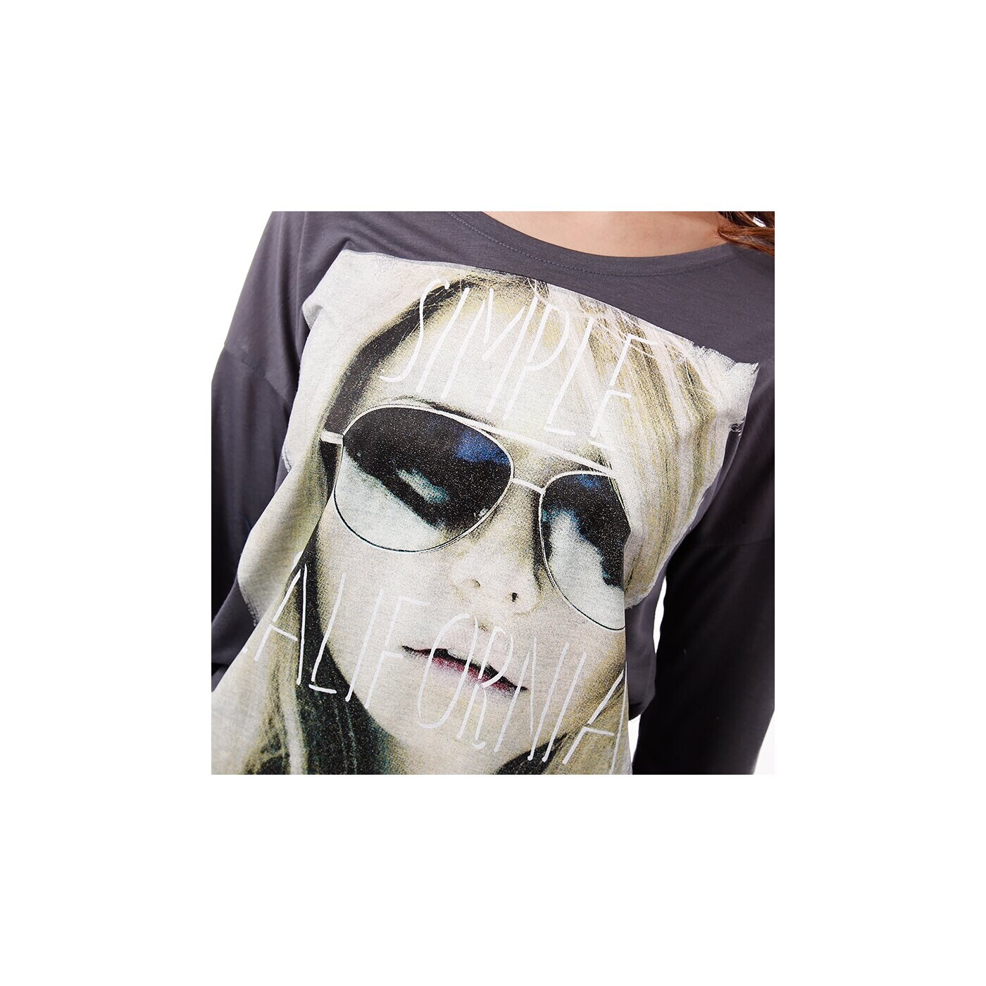 Koszulka damska CONFRONT T-SHIRT L\S LABELLA cfv14tsd02002 kolor szary