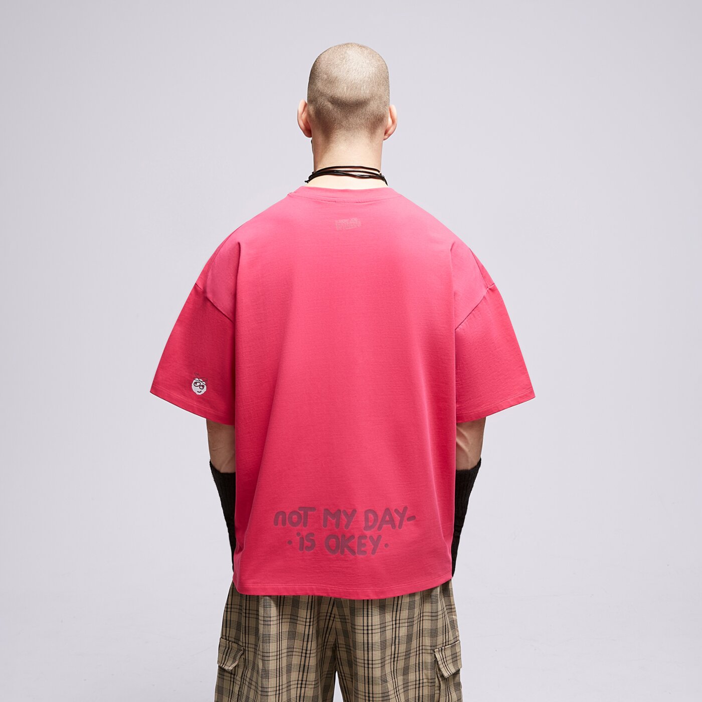 S.NOW JOB SIZEER T SHIRT "NOT MY DAY"-MAGENTA si323tsu54001 kolor różowy