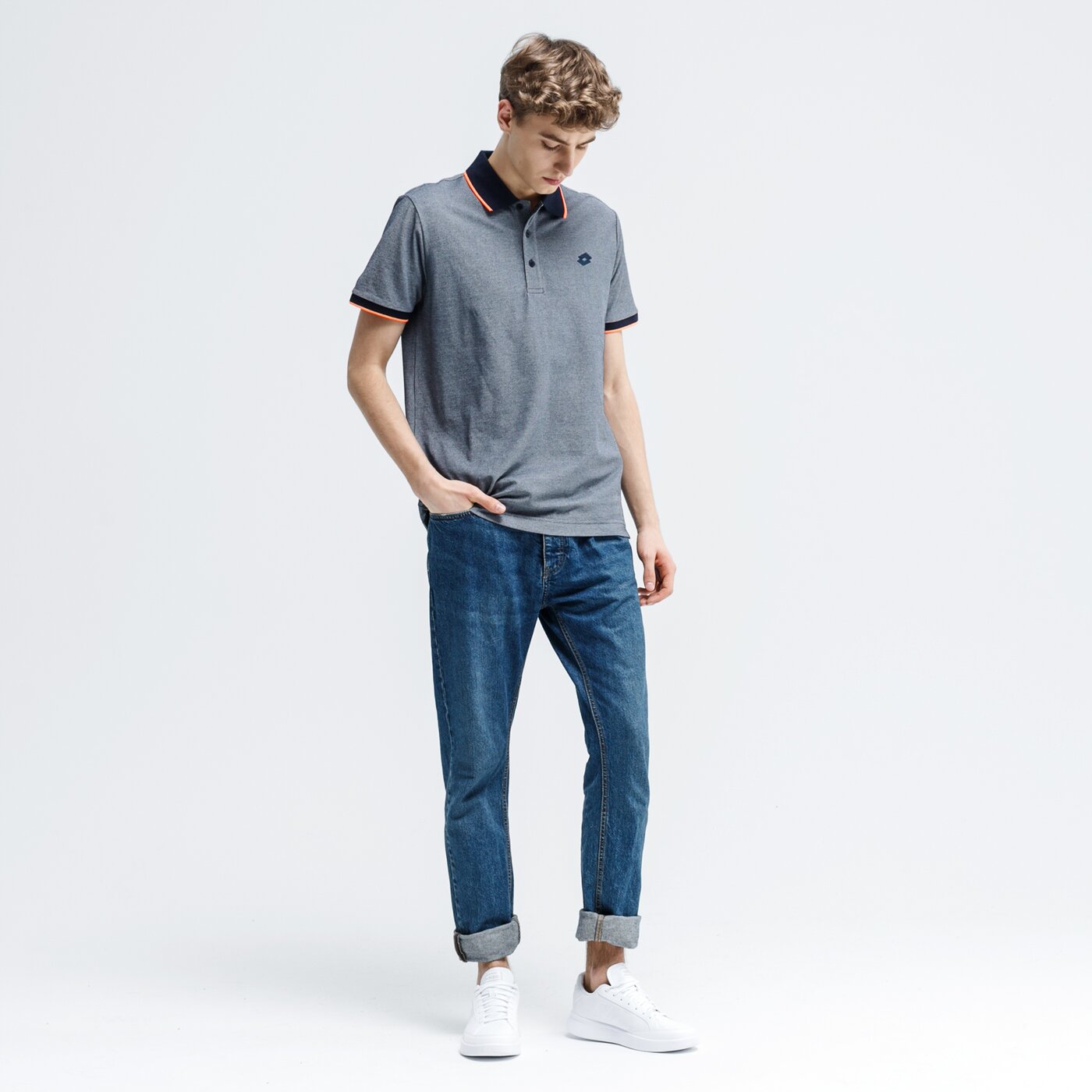 Koszulka polo męska LOTTO POLO FIRENZE PQ 213352-1ci kolor niebieski