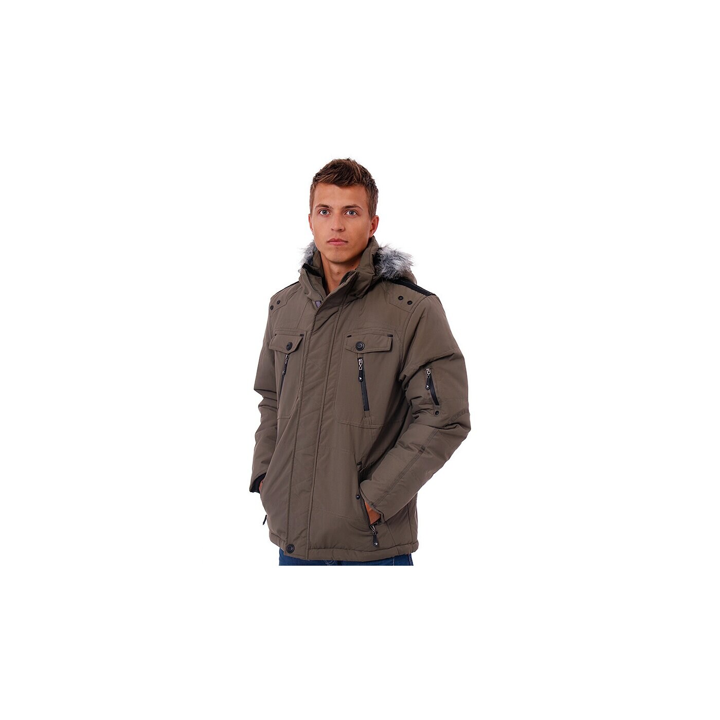 Kurtka zimowa męska FREESTEP KURTKA ALASKA PARKA 2260olive kolor khaki