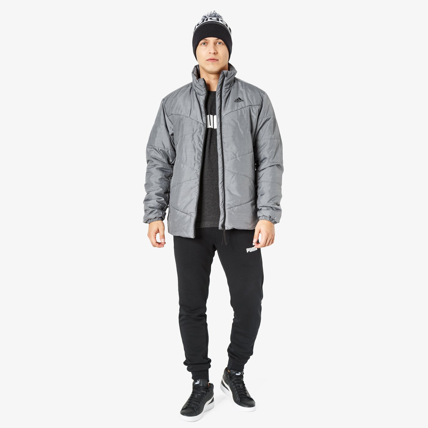 Kurtka zimowa męska ADIDAS KURTKA BSC INS JKT cz0619 kolor szary