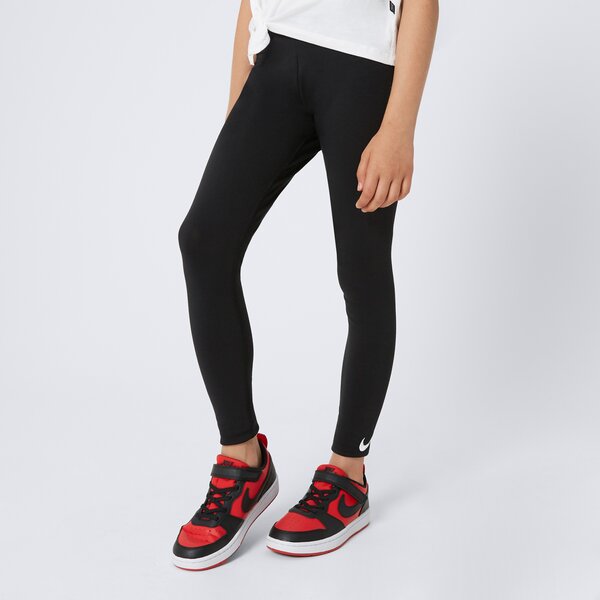 Spodnie dziecięce NIKE GIRLS' SPORTSWEAR SWOOSH LEGGINGS JUNIOR GIRL dd6482-010 kolor czarny