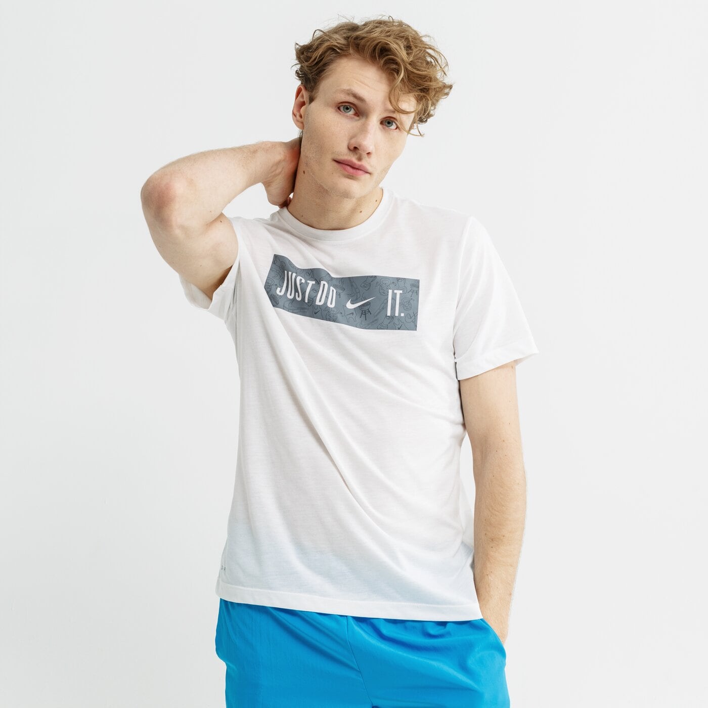 Koszulka męska NIKE T-SHIRT SS M NK DRY DB BLOCK 2.0 bq1851100 kolor szary