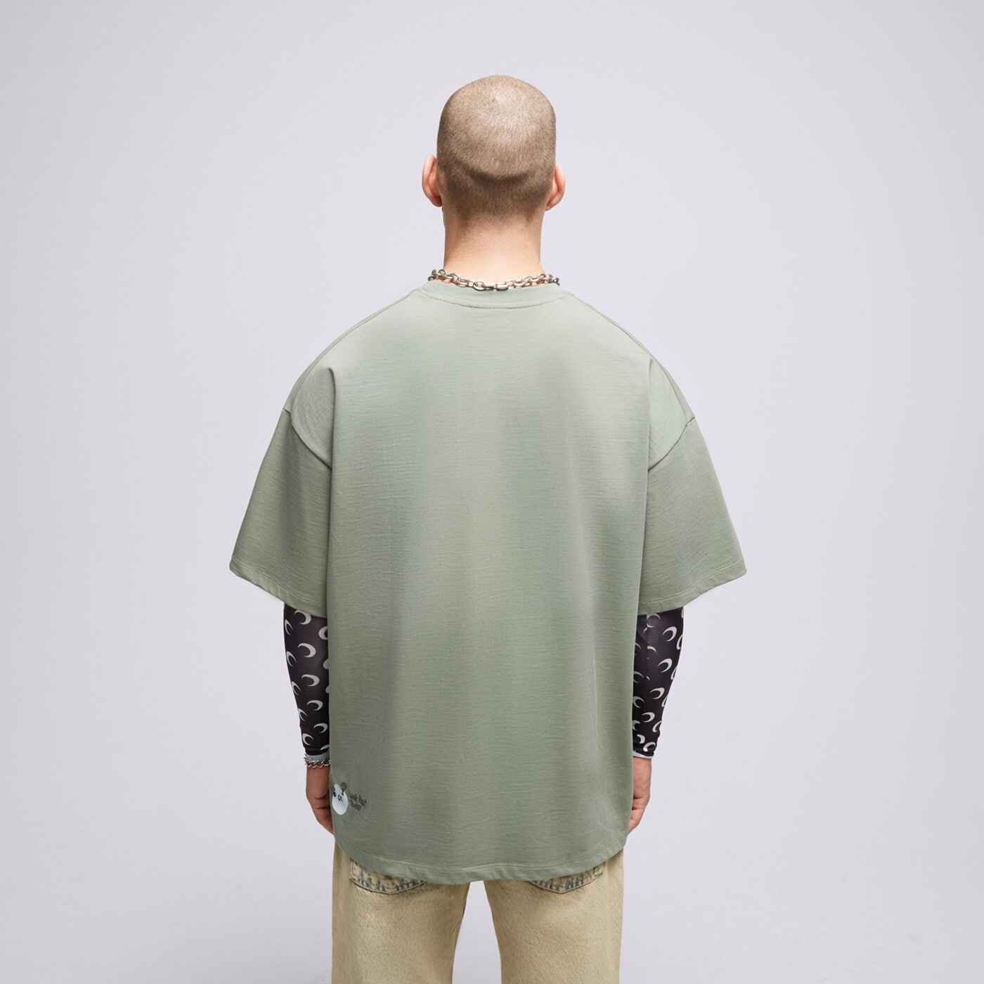 S.NOW JOB SIZEER T SHIRT “BLANK PAGE”-OLIVE si123tsu50003 kolor zielony