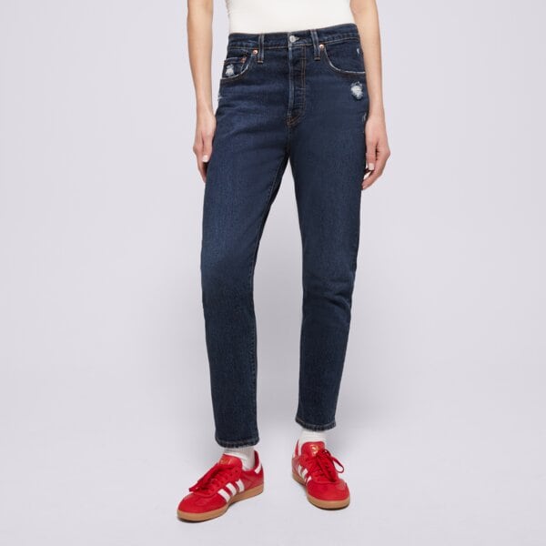 Spodnie dresowe damskie LEVI'S SPODNIE 501 SKINNY 29502-0201 kolor granatowy