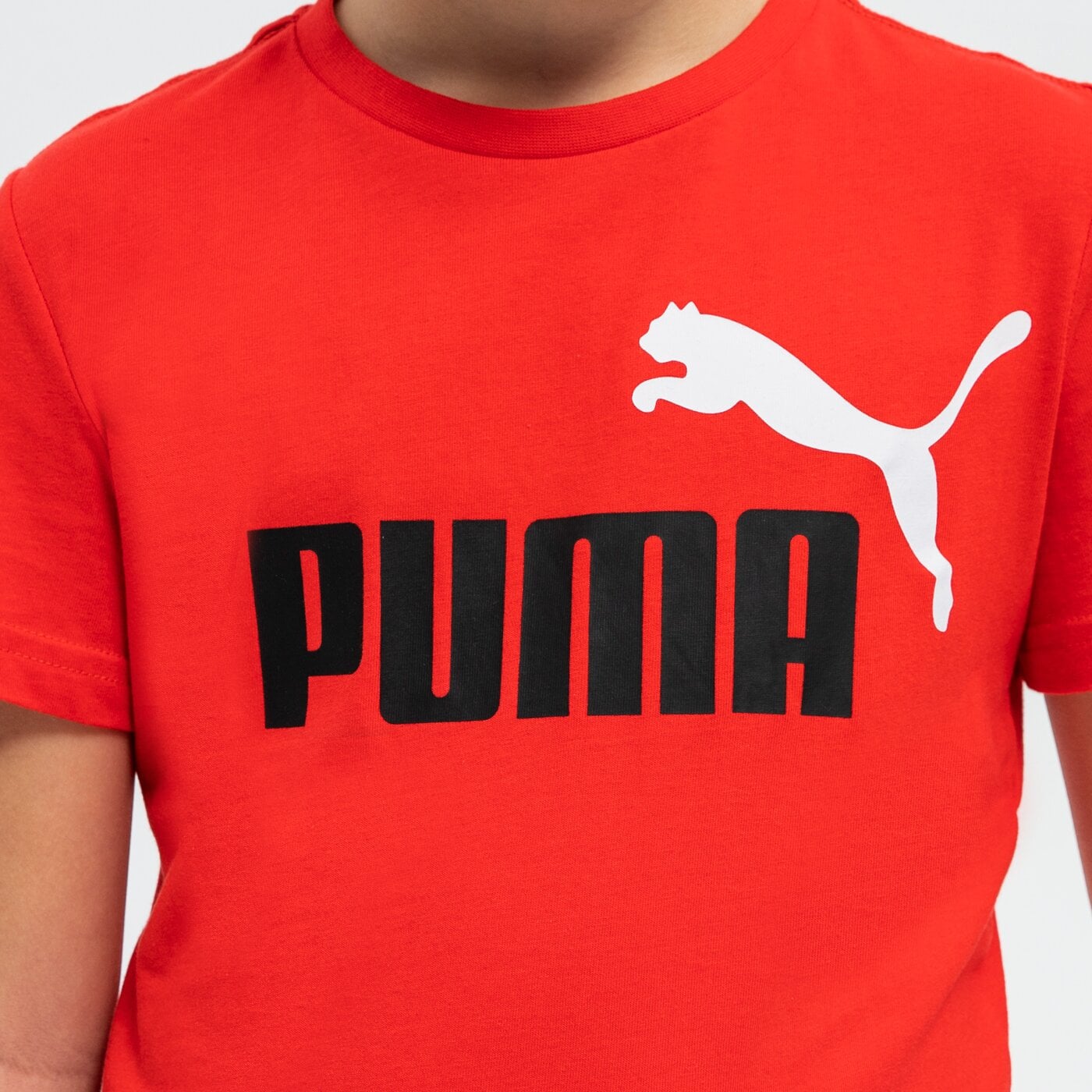 Koszulka dziecięca PUMA T-SHIRT ESS+ 2 COL LOGO B 586985 11 kolor czerwony