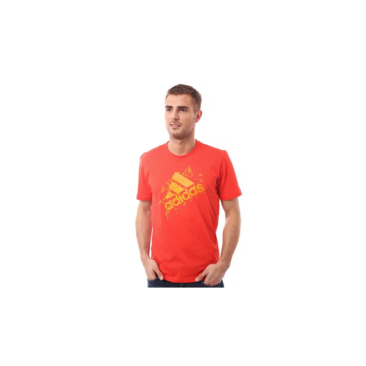 Koszulka męska ADIDAS T-SHIRT B PERF LOGO f83661 kolor czerwony