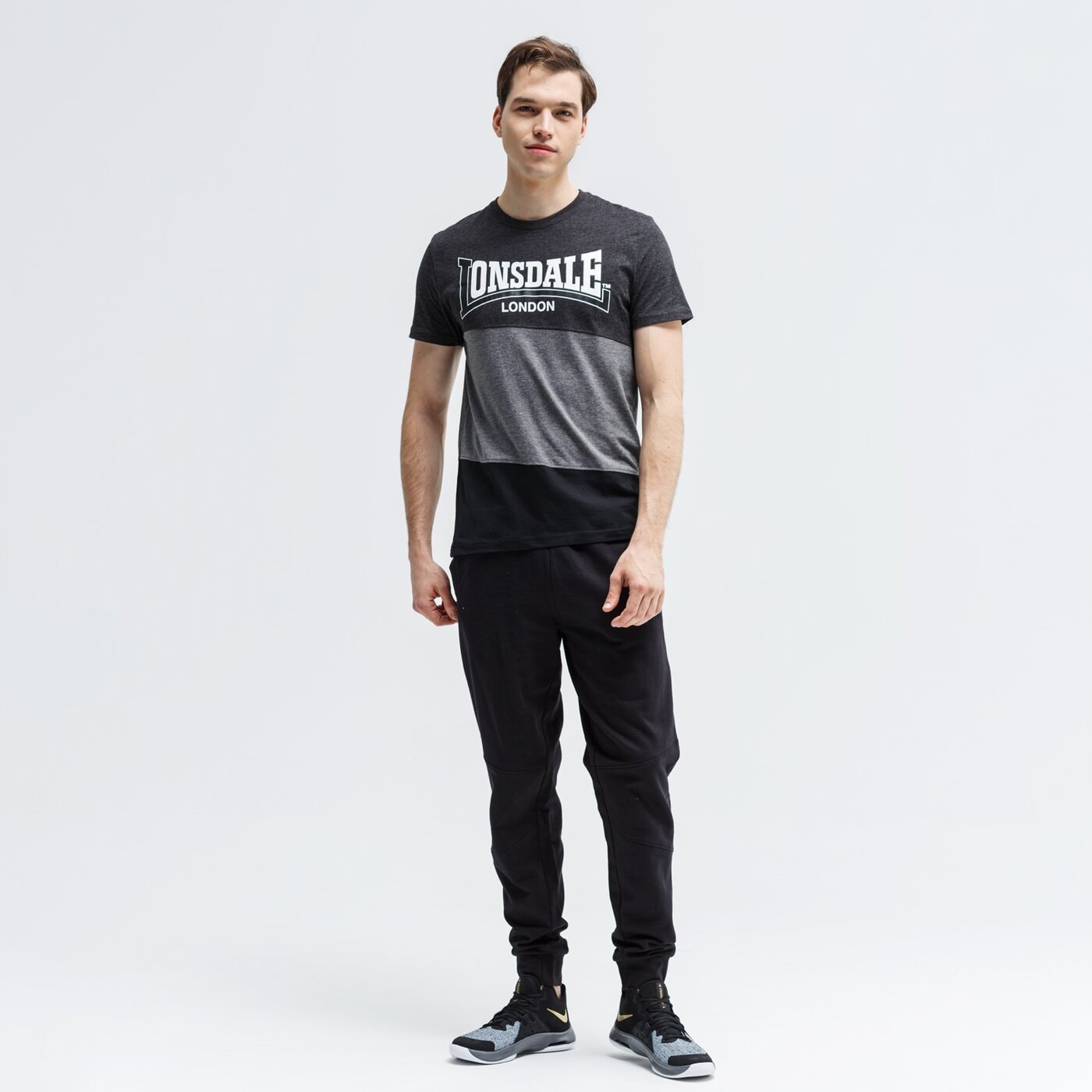 Koszulka męska LONSDALE T-SHIRT SS WALHAM 113989-1047 kolor szary