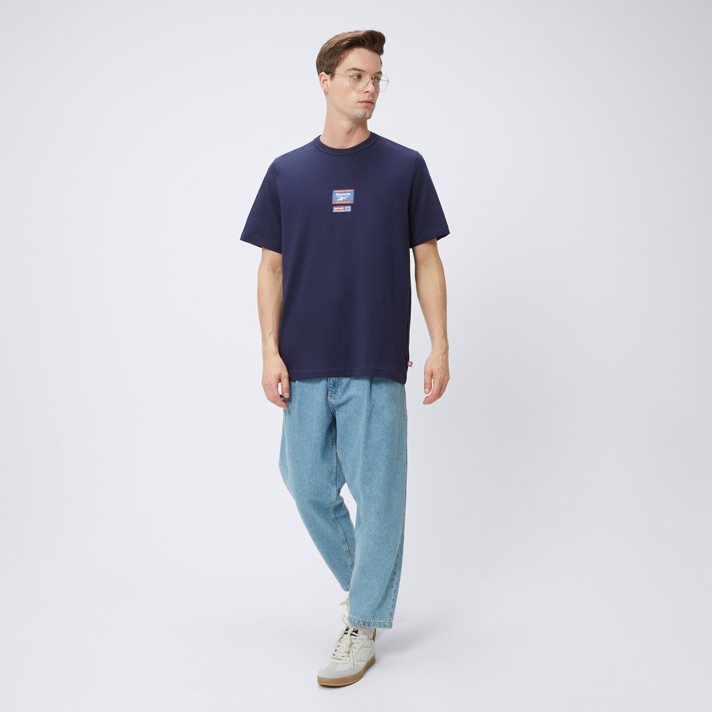 Koszulka męska REEBOK T-SHIRT RI BADGE 100205443 kolor granatowy