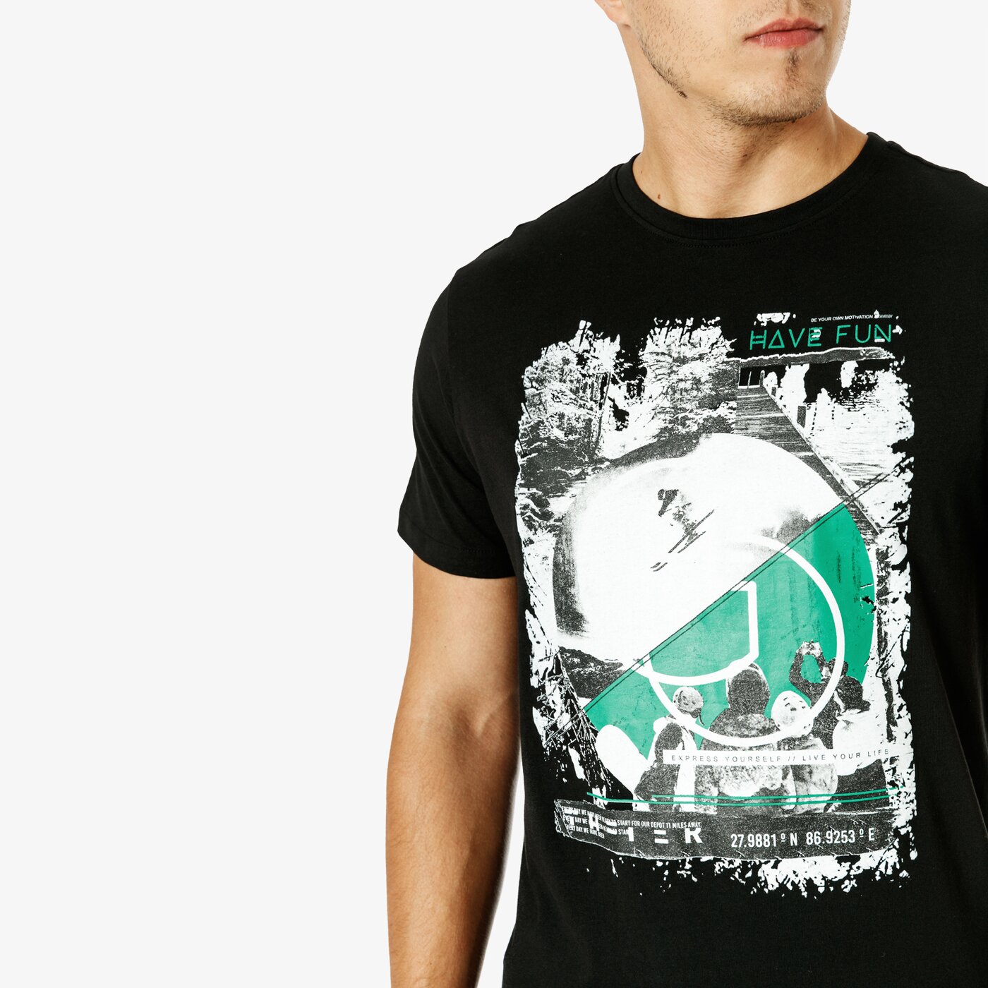 Koszulka męska FEEWEAR T-SHIRT SS WHITEOUT fw38tsm21002 kolor czarny