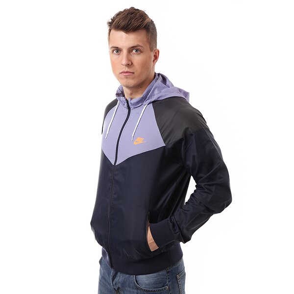 Kurtka przejściowa męska NIKE KURTKA NIKE RU HERITAGE WINDRUNNER 596277473 kolor granatowy