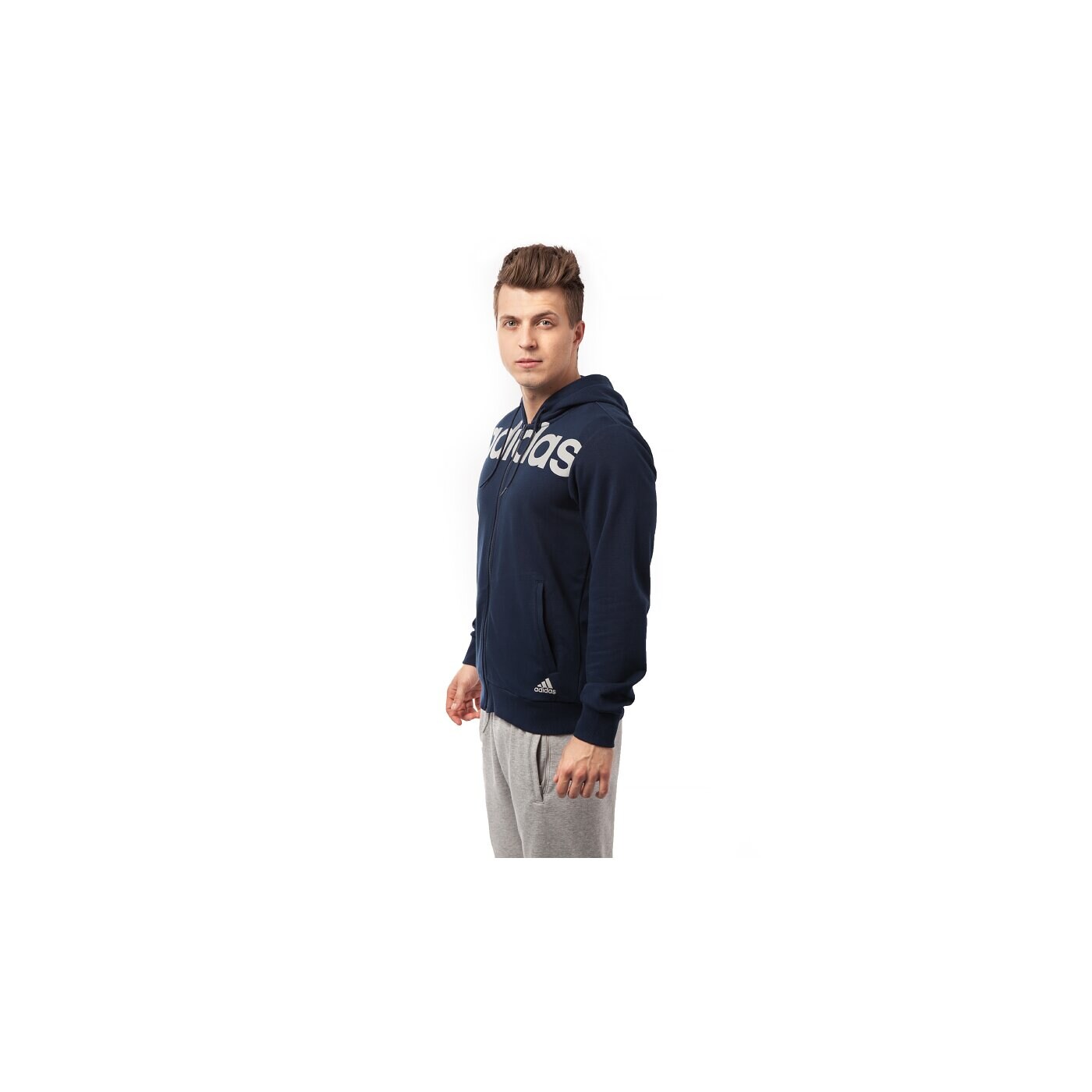 Bluza męska ADIDAS BLUZA LIN FZ HOOD s21300 kolor granatowy