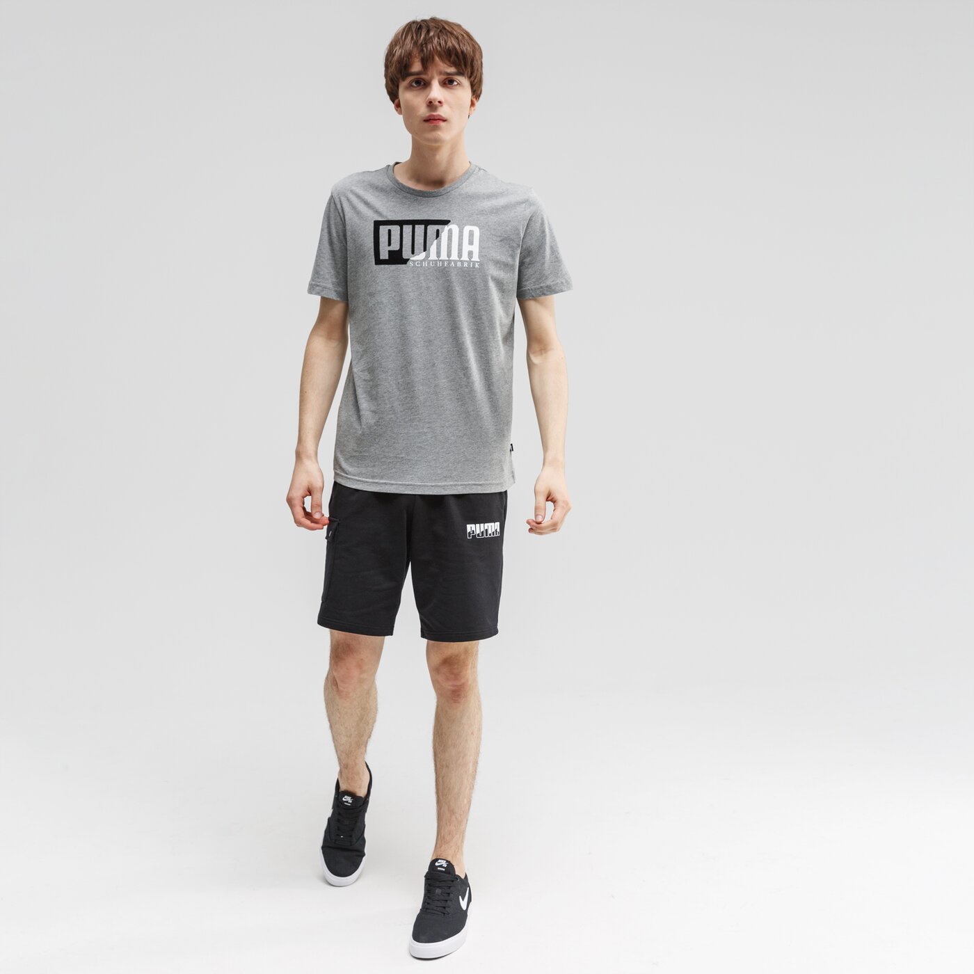 Koszulka męska PUMA T-SHIRT FLOCK GRAPHIC 581910 03 kolor szary