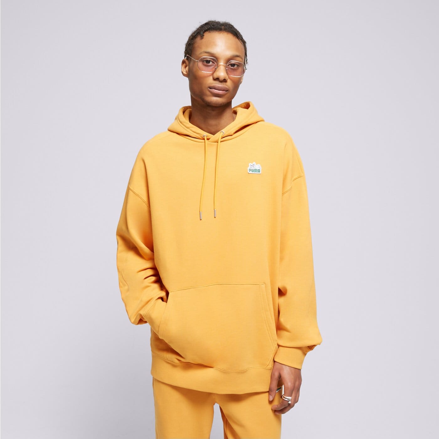 Bluza męska PUMA BLUZA Z KAPTUREM T7 FOR THE FANBASE SUPER 62503691 kolor pomarańczowy